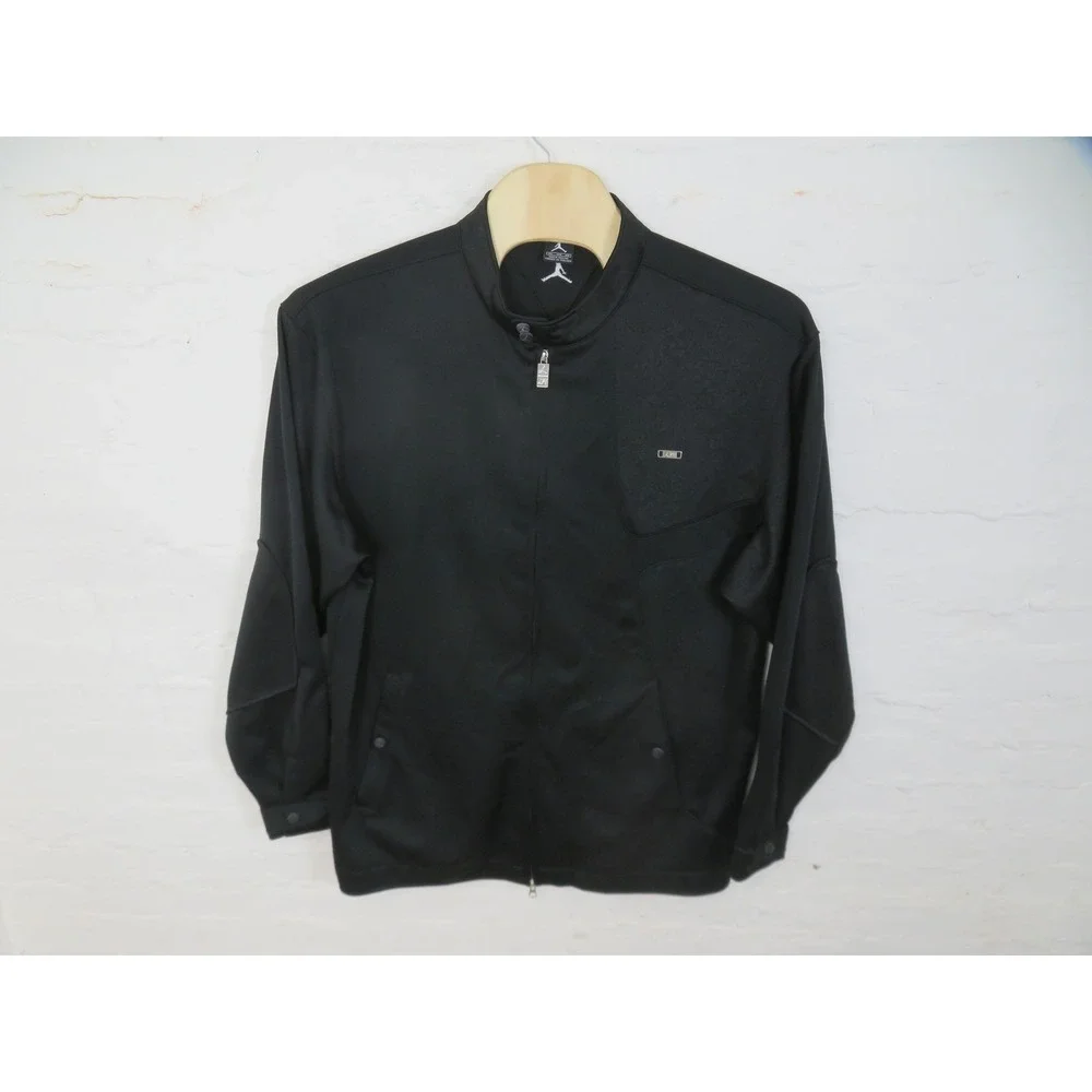 Vtg Air Jordan AF-1 Track Jacket Mens 3XL Black Full Zip Air Force 1 Jumpman y2k
